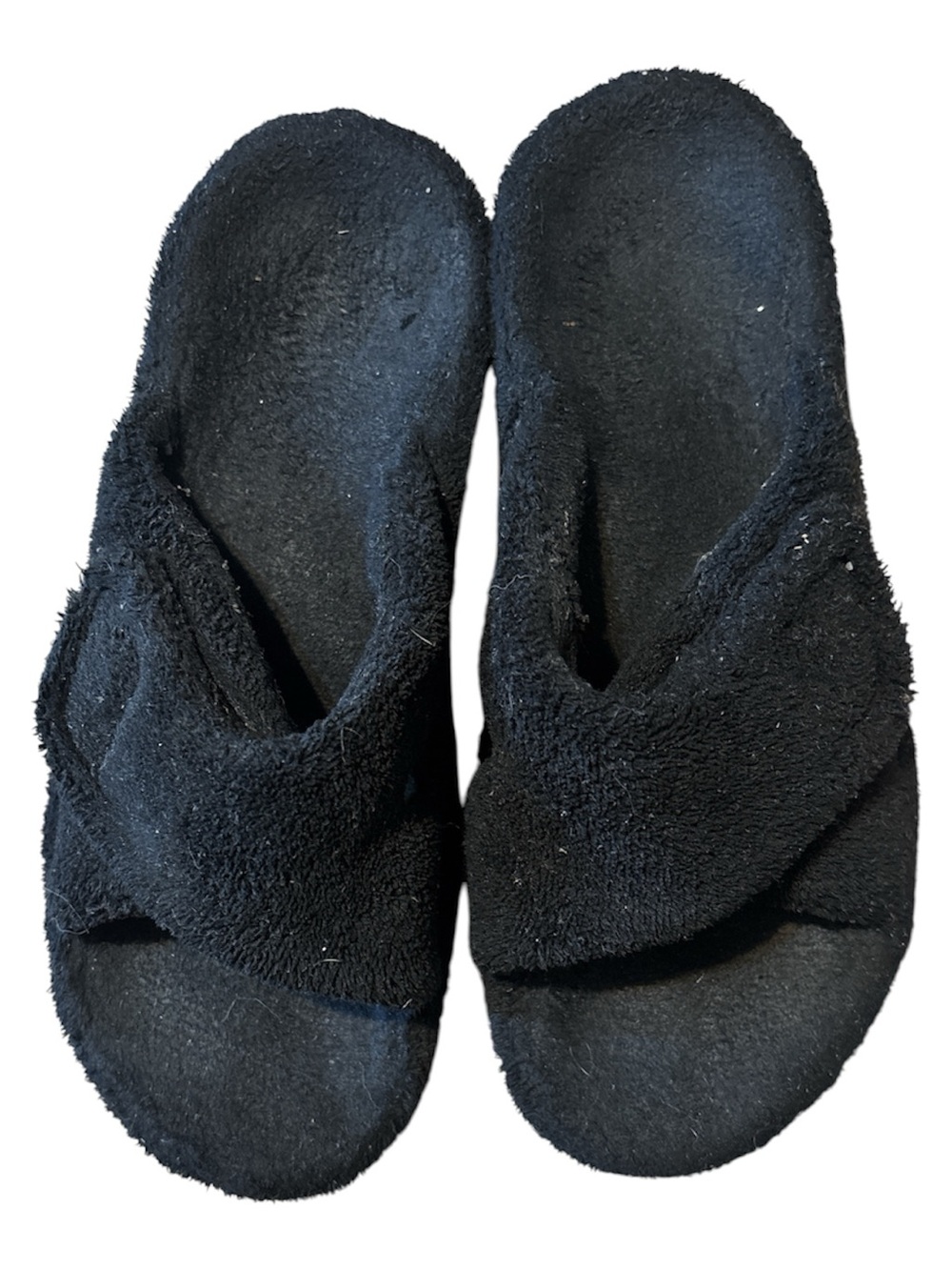 Vionic Black Plush Crossover Slide Sandals - Women